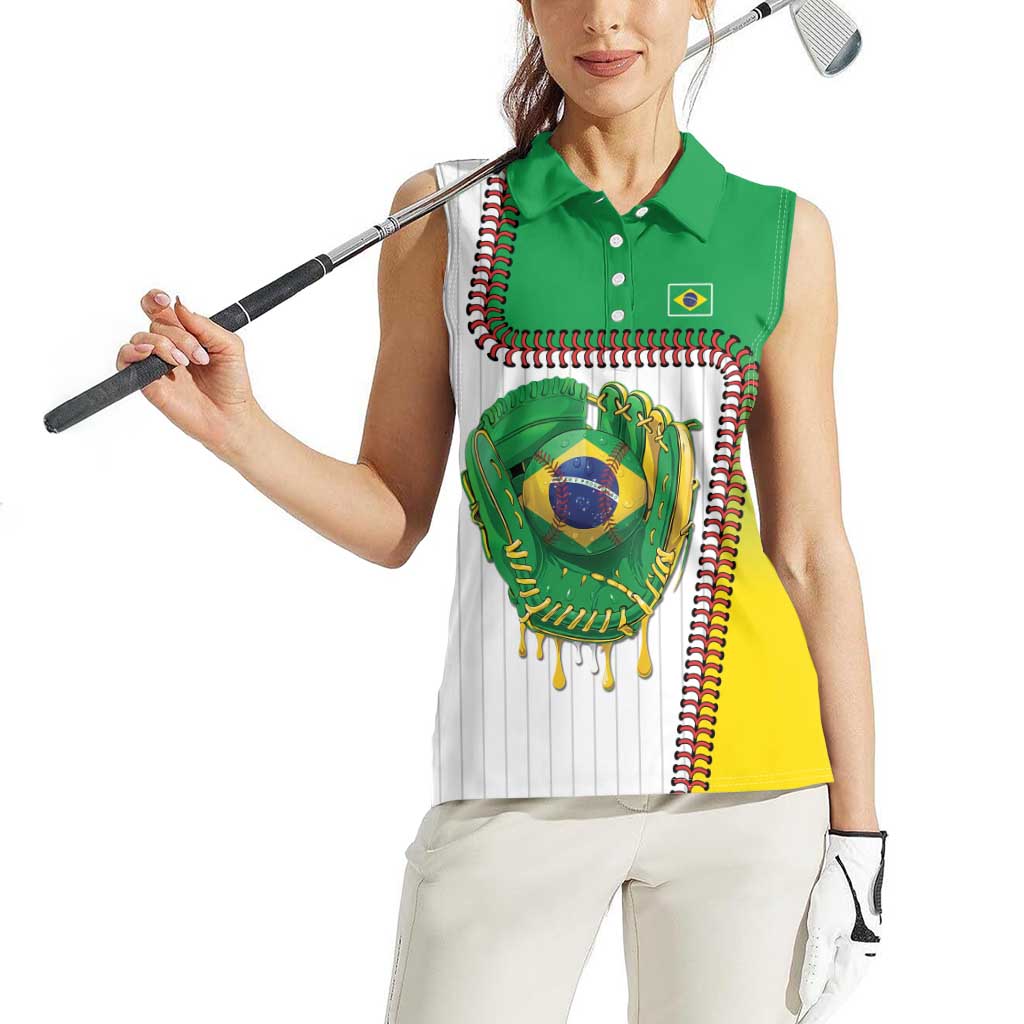 Custom Dripping Baseball Brazil Women Sleeveless Polo Shirt