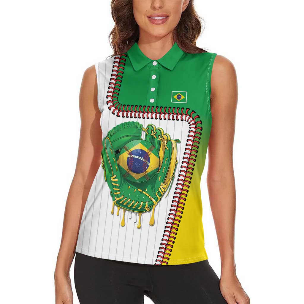 Custom Dripping Baseball Brazil Women Sleeveless Polo Shirt