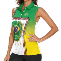 Custom Dripping Baseball Brazil Women Sleeveless Polo Shirt