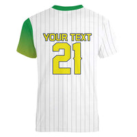 Custom Dripping Baseball Brazil Women V-Neck T-Shirt