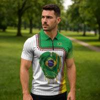 Custom Dripping Baseball Brazil Zipper Polo Shirt