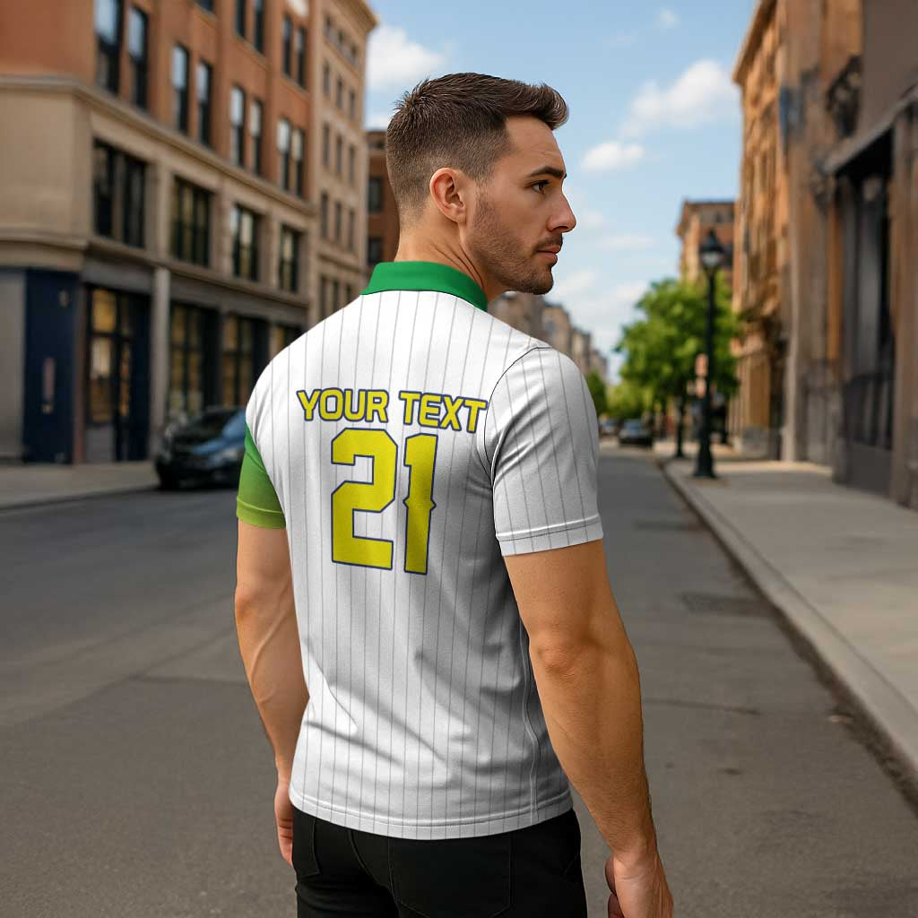 Custom Dripping Baseball Brazil Zipper Polo Shirt