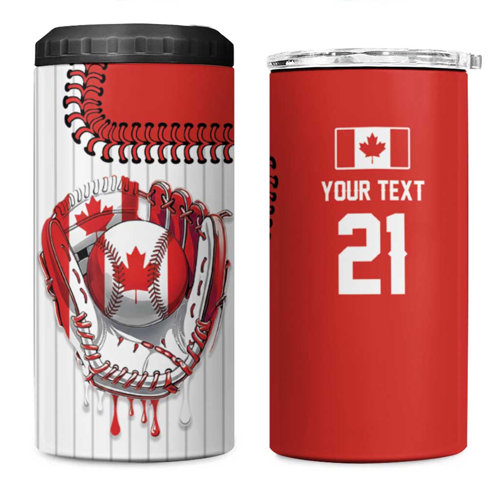 Custom Dripping Baseball Canada 4 in 1 Can Cooler Tumbler