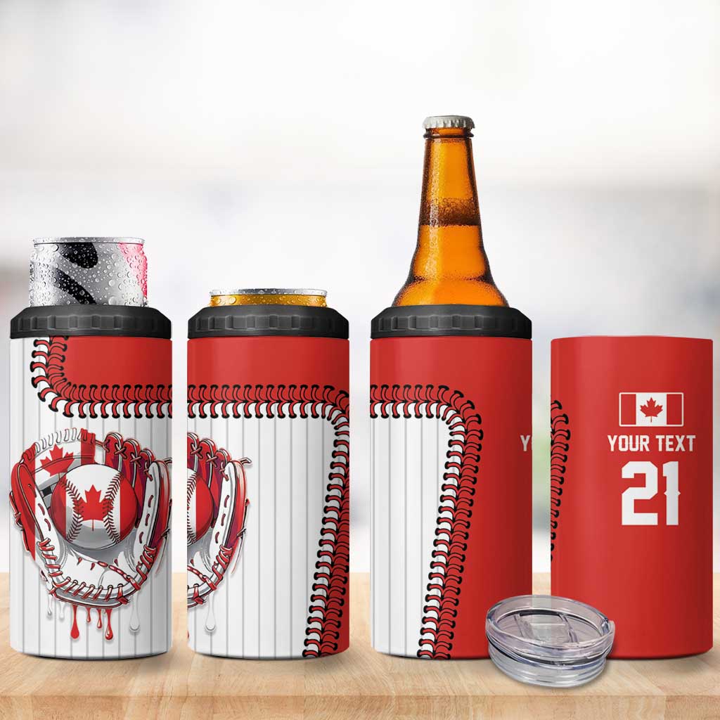 Custom Dripping Baseball Canada 4 in 1 Can Cooler Tumbler