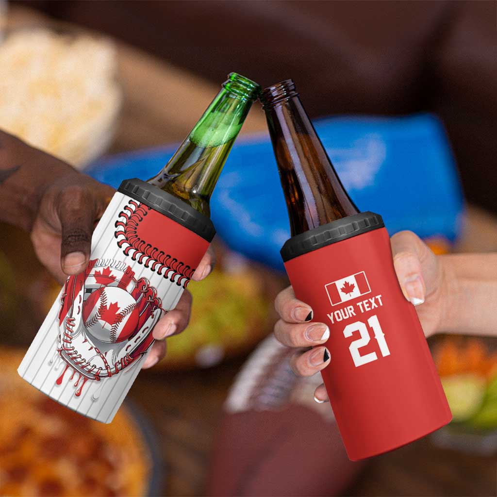 Custom Dripping Baseball Canada 4 in 1 Can Cooler Tumbler