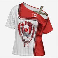 Custom Dripping Baseball Canada Cross Shoulder Shirt