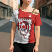 Custom Dripping Baseball Canada Cross Shoulder Shirt