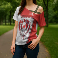 Custom Dripping Baseball Canada Cross Shoulder Shirt