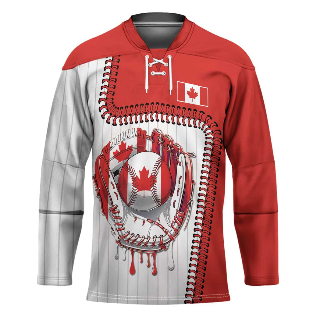 Custom Dripping Baseball Canada Hockey Jersey