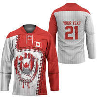 Custom Dripping Baseball Canada Hockey Jersey