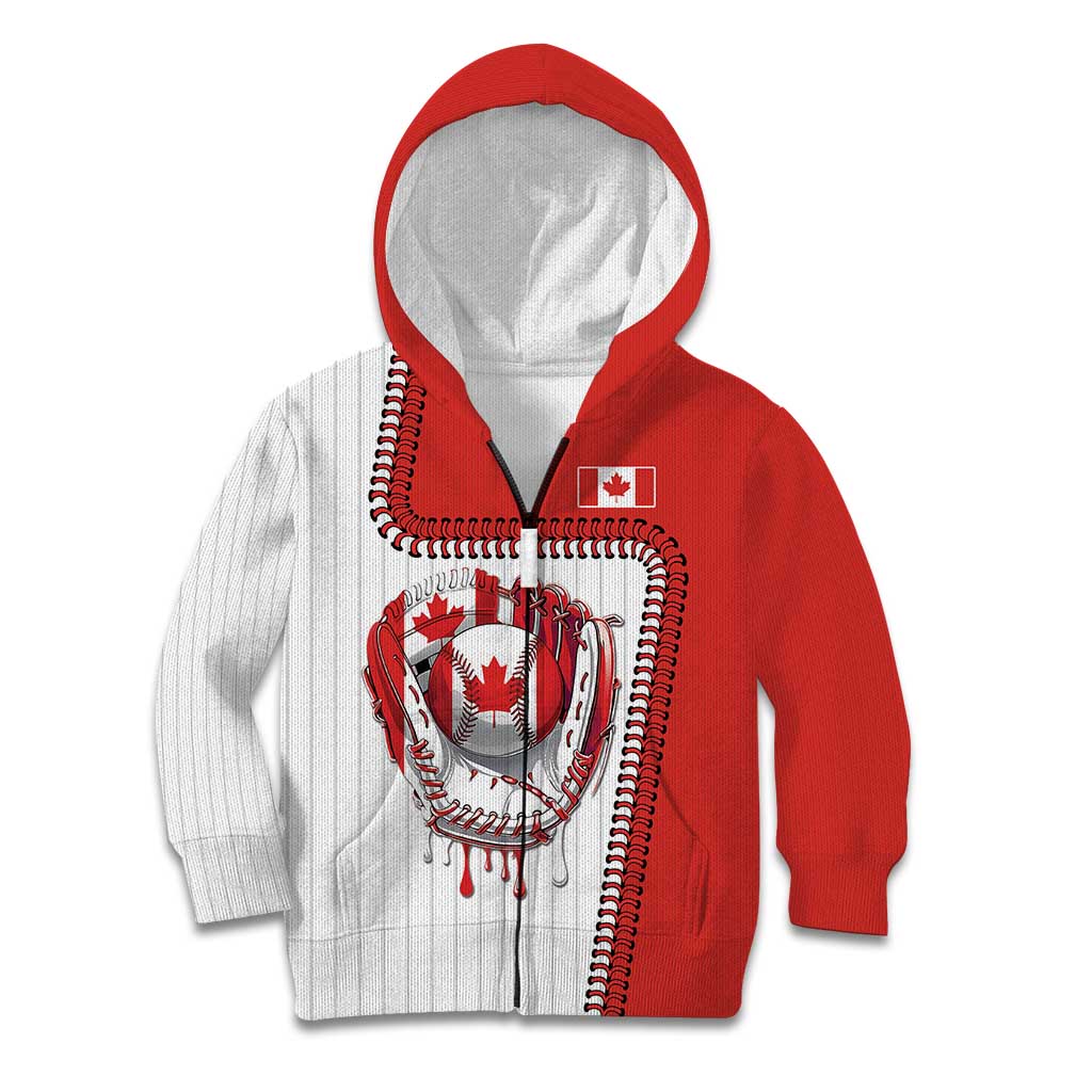 Custom Dripping Baseball Canada Kid Hoodie