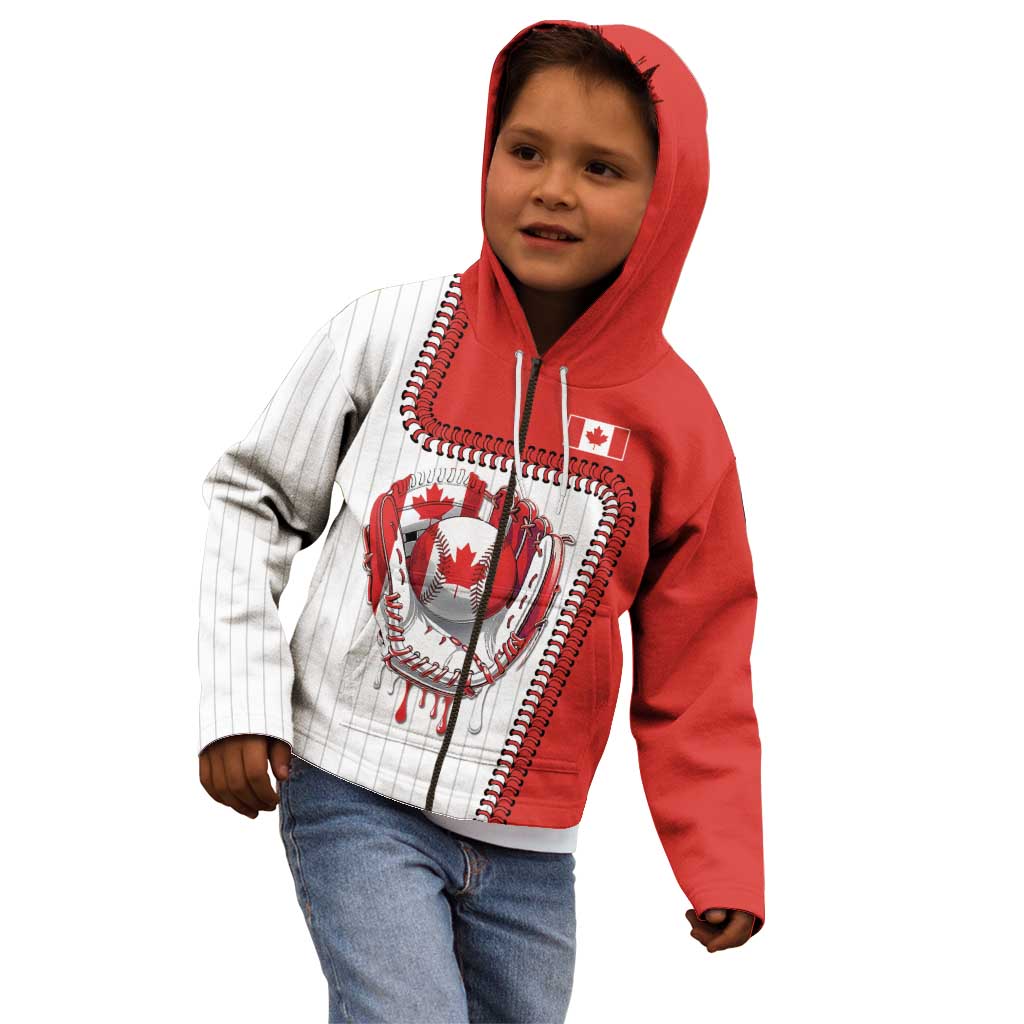 Custom Dripping Baseball Canada Kid Hoodie