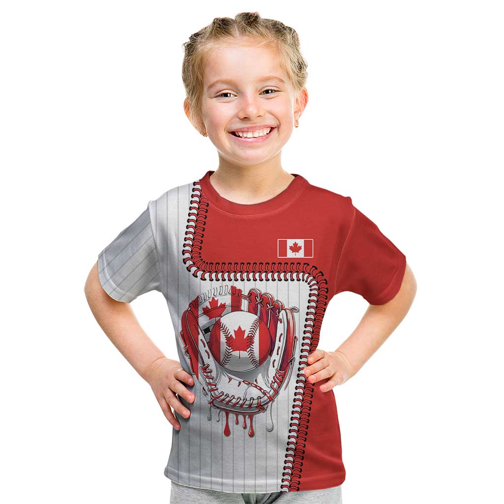 Custom Dripping Baseball Canada Kid T Shirt