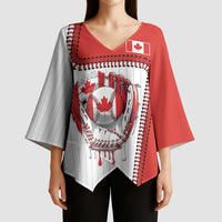 Custom Dripping Baseball Canada Kimono Sleeve Blouse