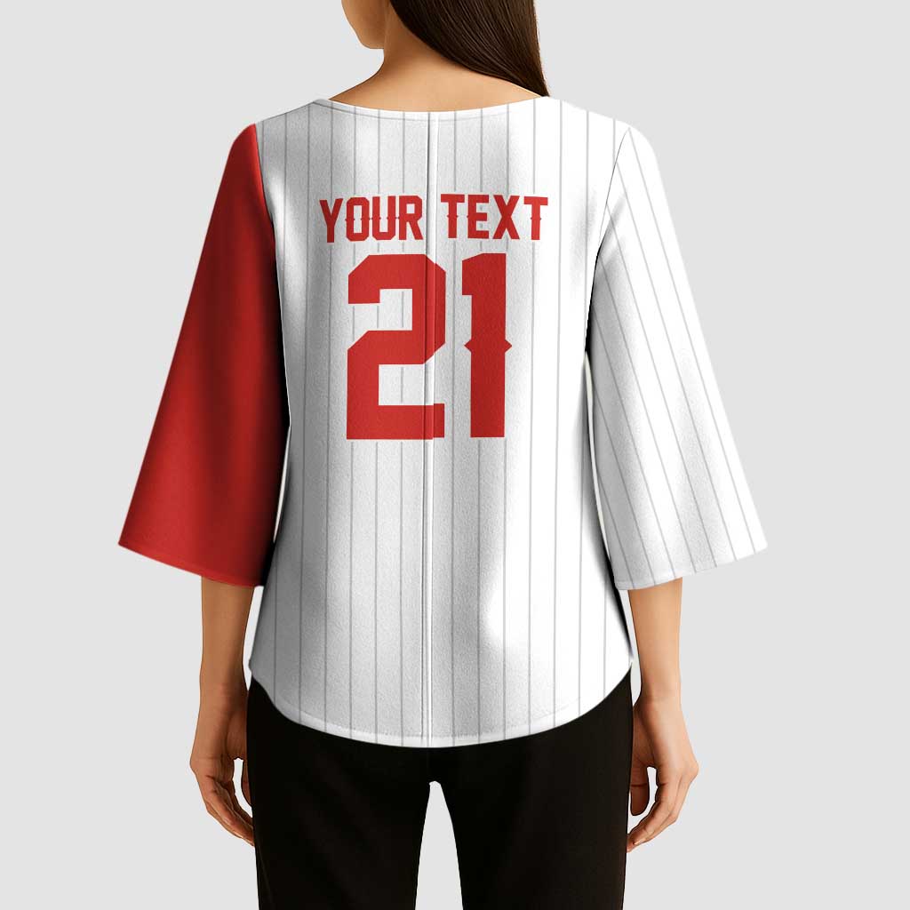 Custom Dripping Baseball Canada Kimono Sleeve Blouse