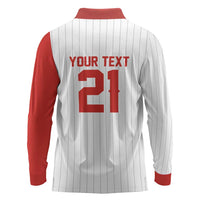 Custom Dripping Baseball Canada Long Sleeve Polo Shirt