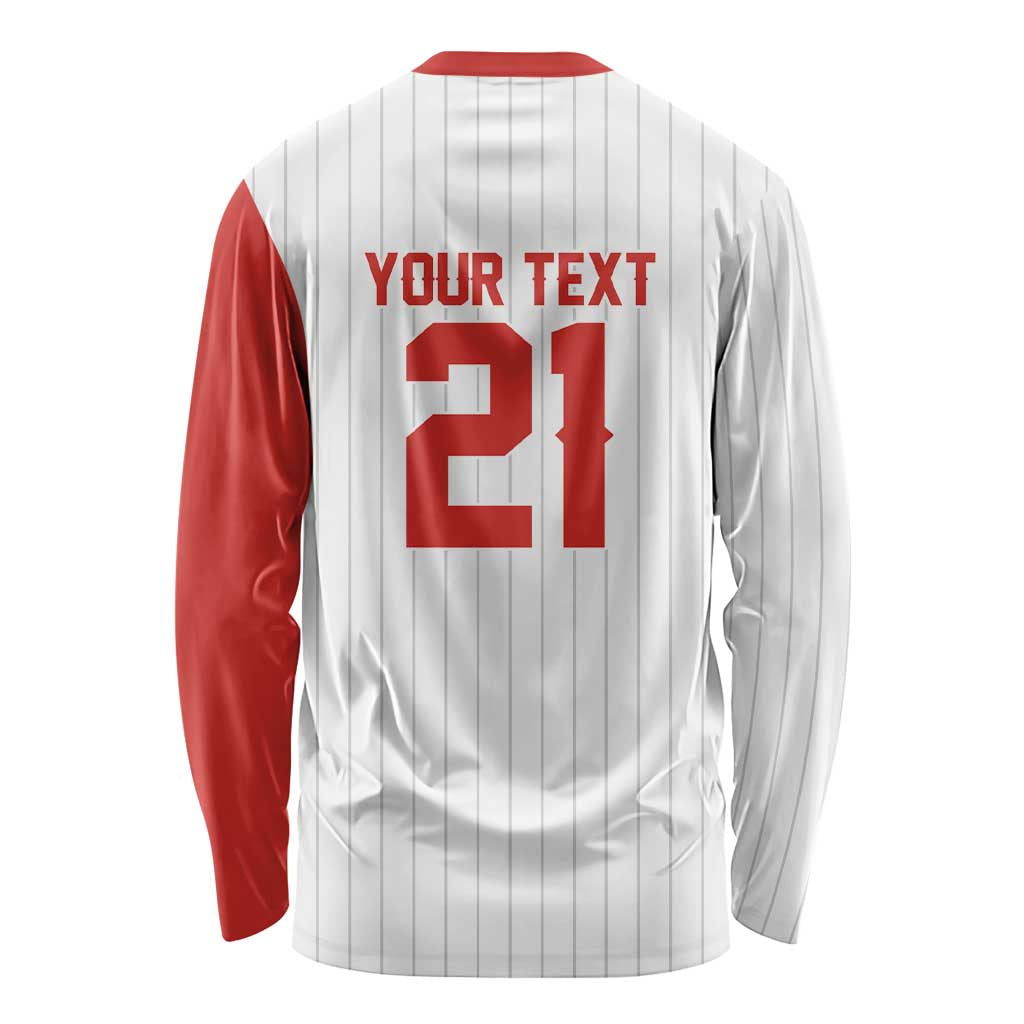 Custom Dripping Baseball Canada Long Sleeve Shirt