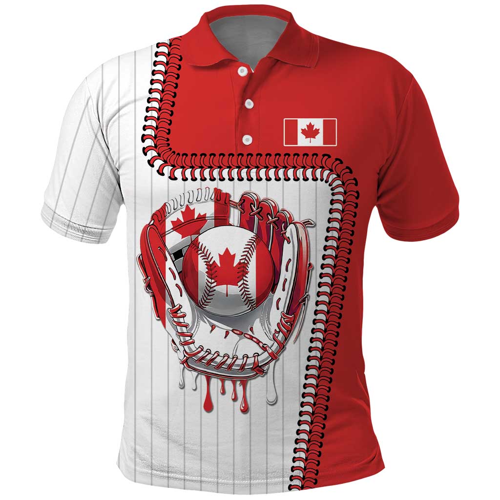 Custom Dripping Baseball Canada Polo Shirt