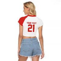 Custom Dripping Baseball Canada Raglan Cropped T Shirt