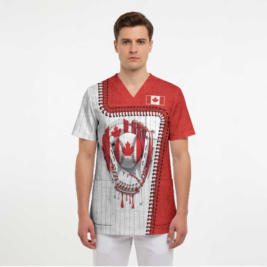 Custom Dripping Baseball Canada Scrub Top