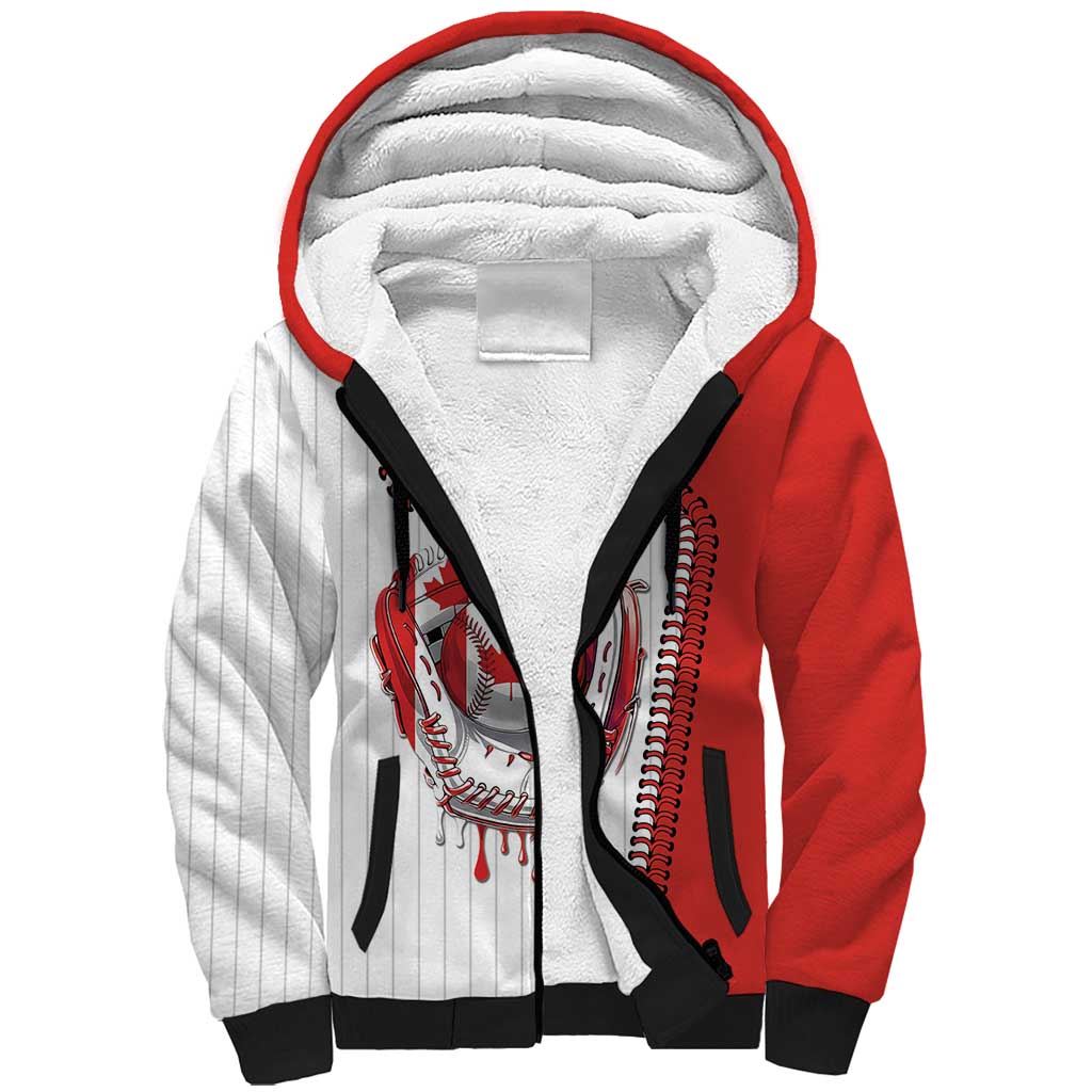 Custom Dripping Baseball Canada Sherpa Hoodie