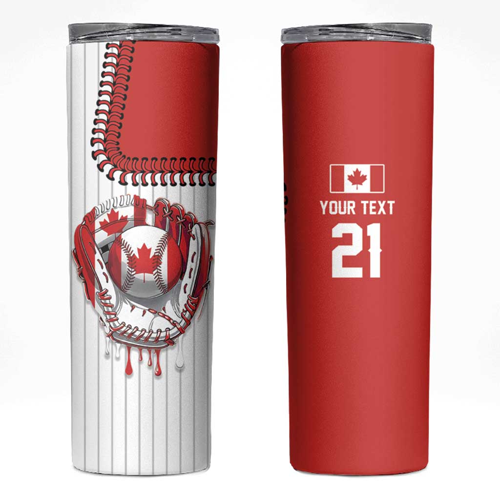Custom Dripping Baseball Canada Skinny Tumbler