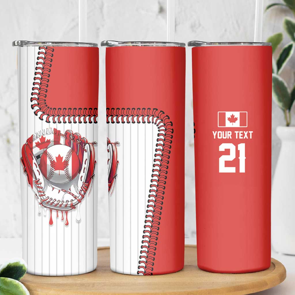 Custom Dripping Baseball Canada Skinny Tumbler