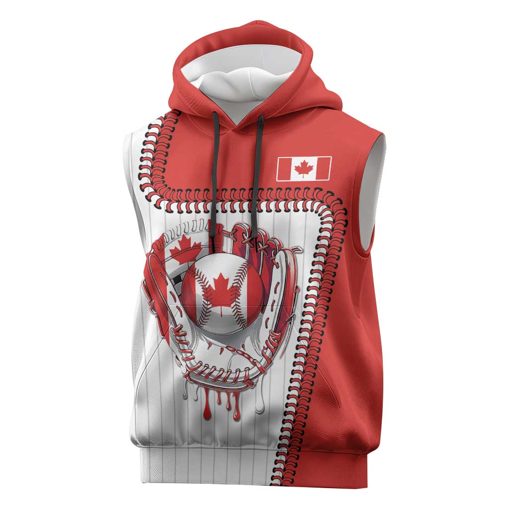 Custom Dripping Baseball Canada Sleeveless Hoodie