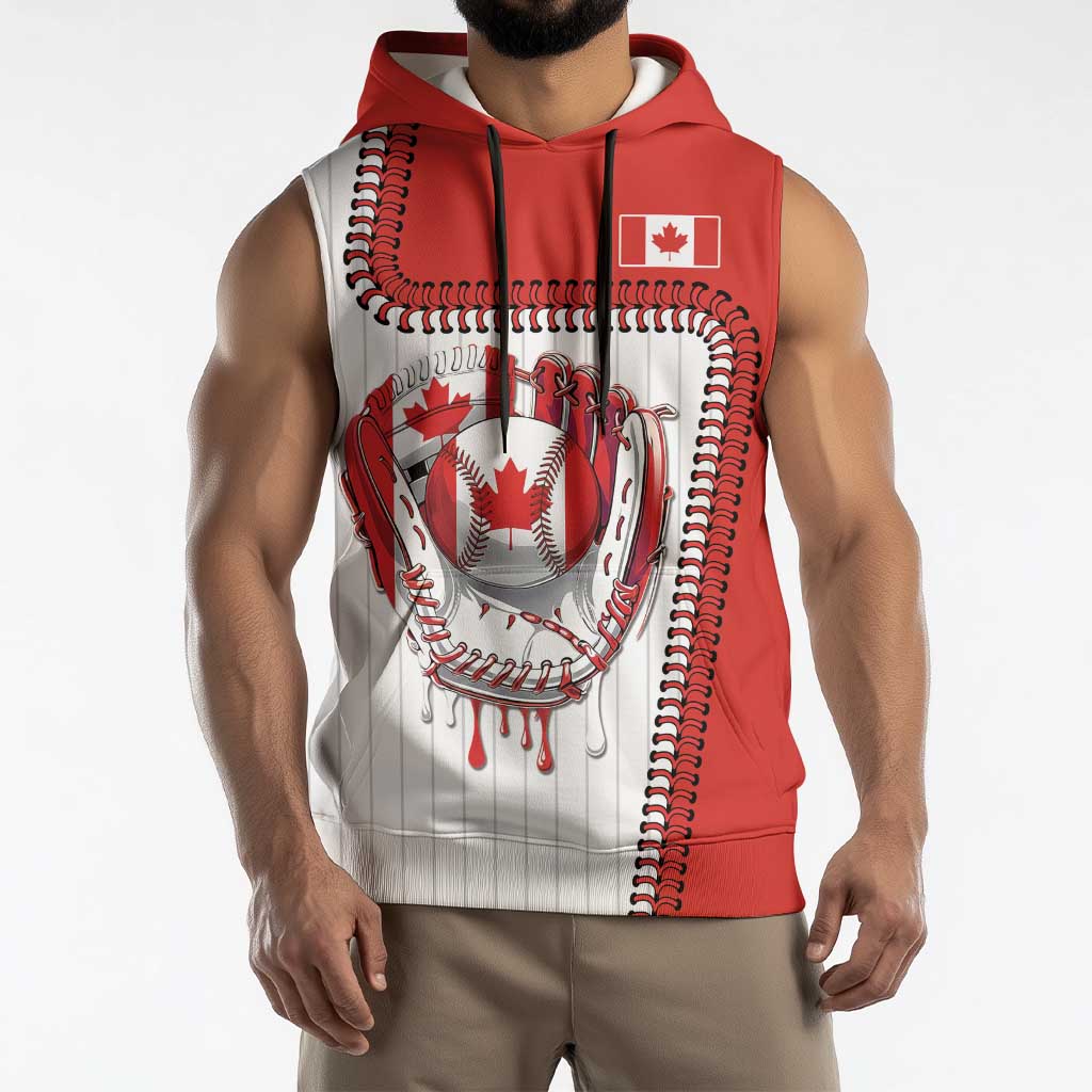 Custom Dripping Baseball Canada Sleeveless Hoodie