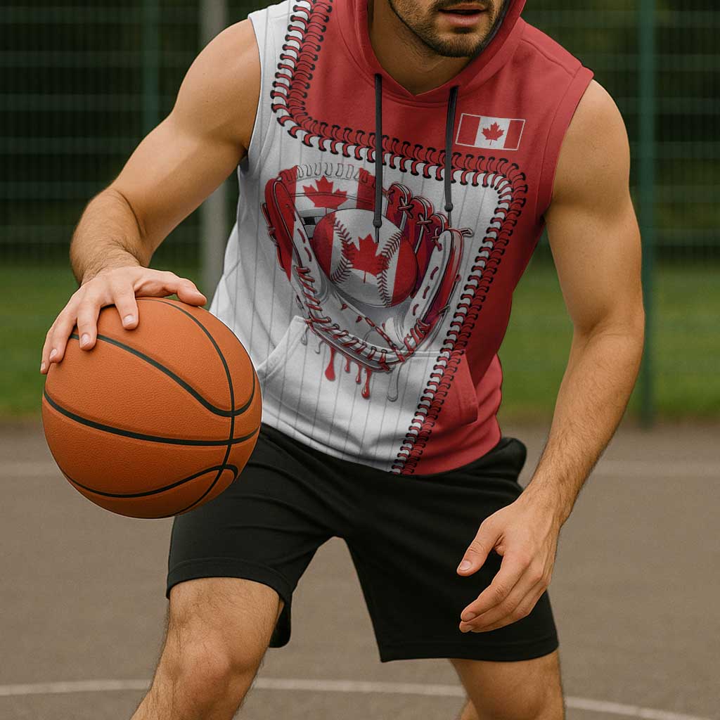 Custom Dripping Baseball Canada Sleeveless Hoodie