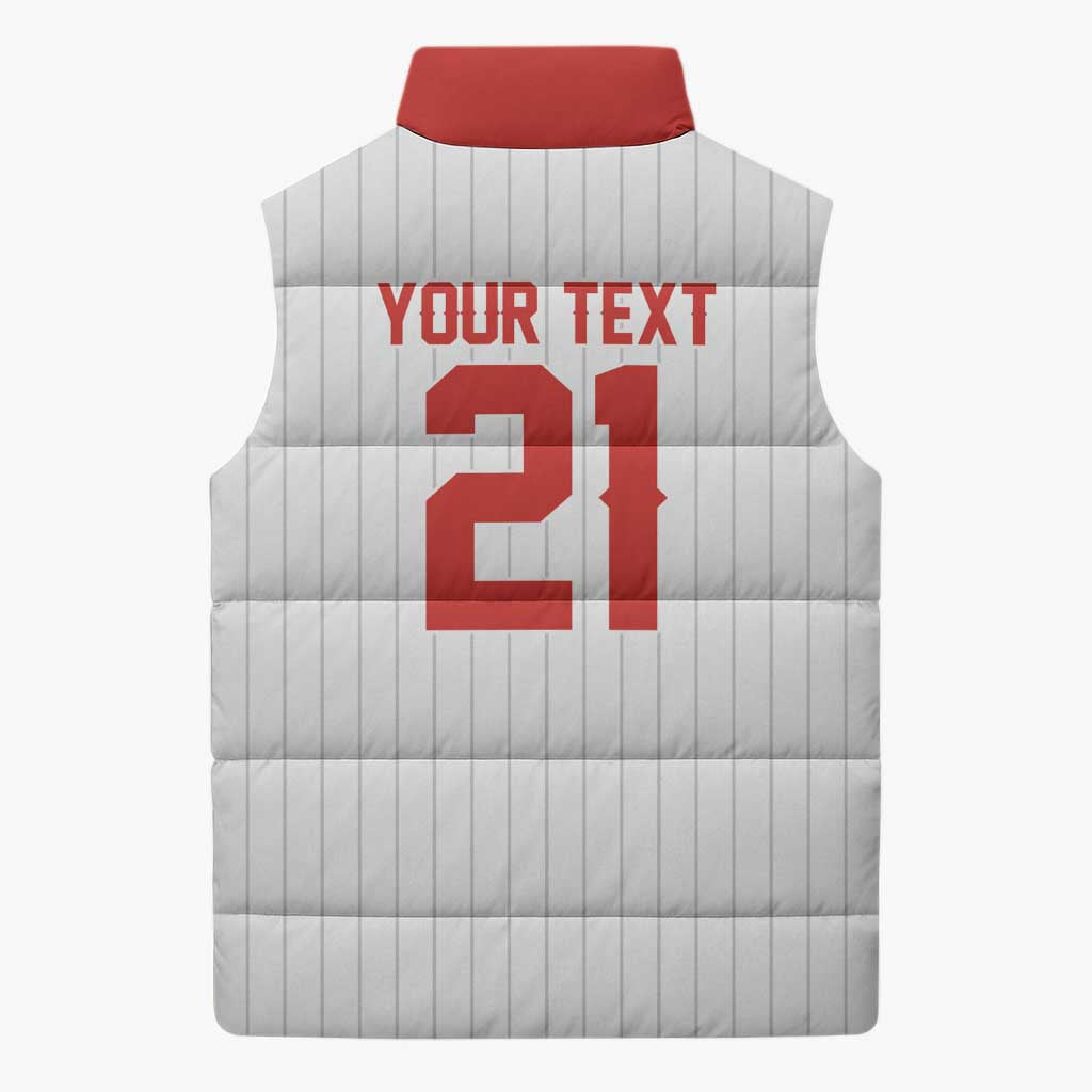 Custom Dripping Baseball Canada Sleeveless Puffer Jacket