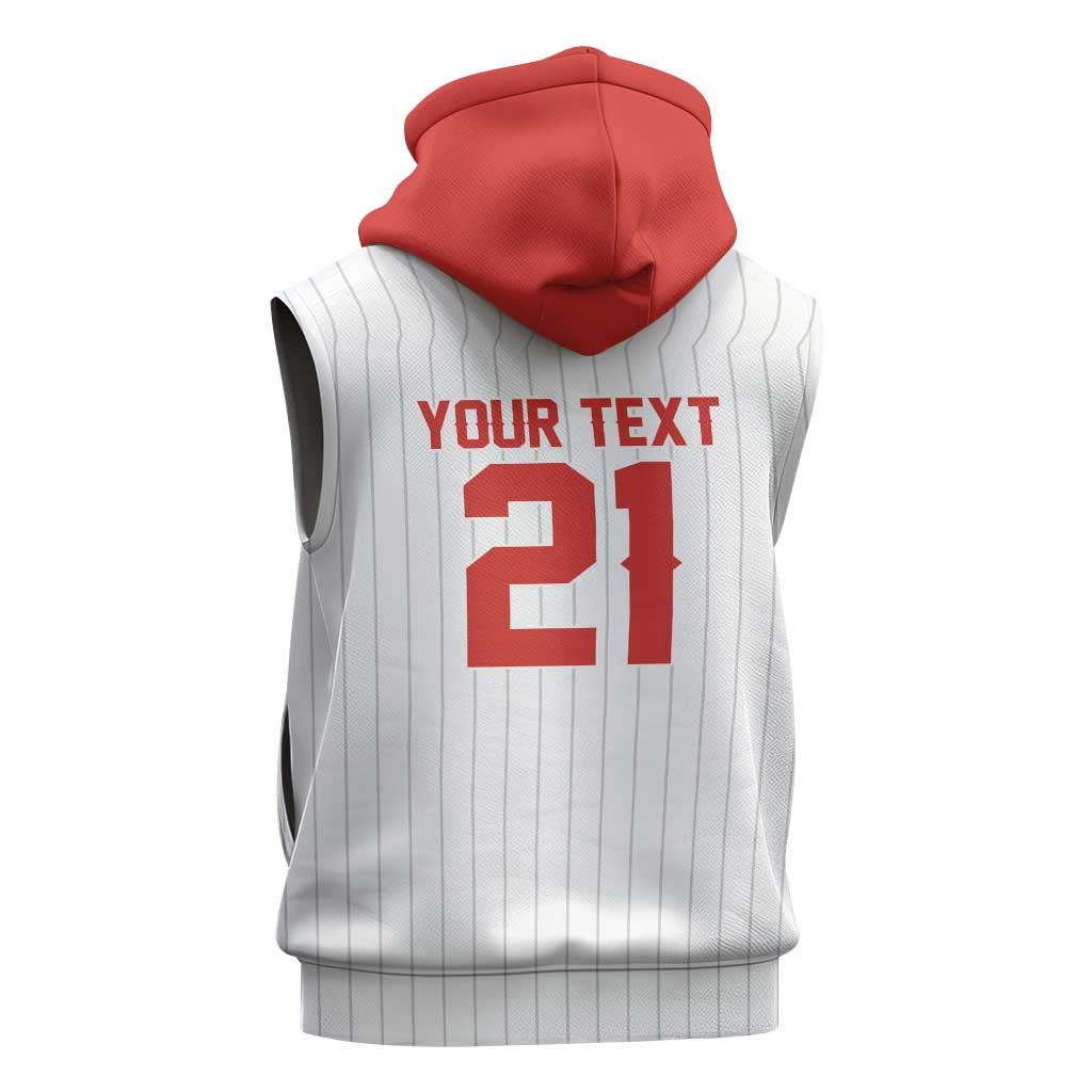 Custom Dripping Baseball Canada Sleeveless Zip Hoodie