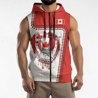 Custom Dripping Baseball Canada Sleeveless Zip Hoodie