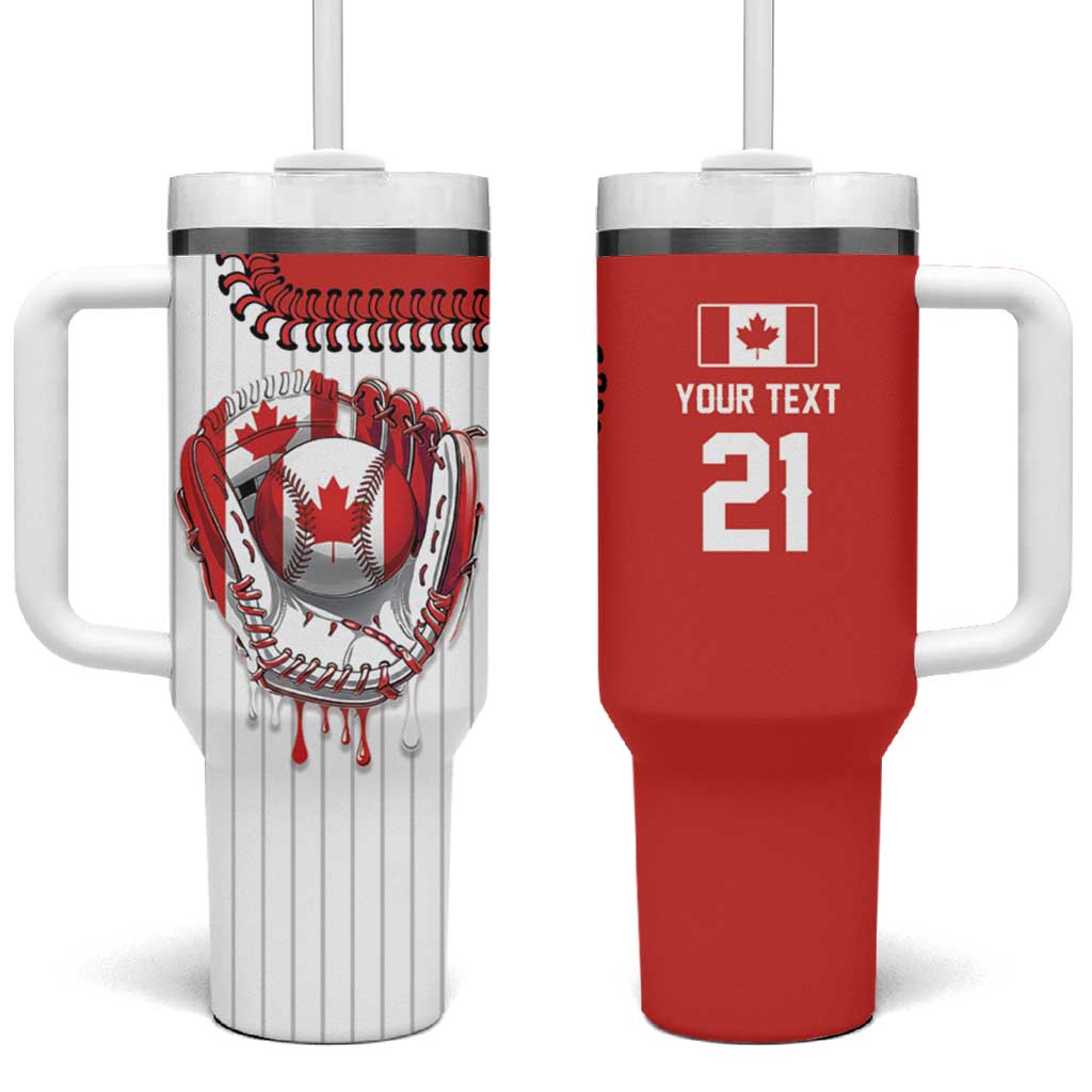 Custom Dripping Baseball Canada Tumbler With Handle