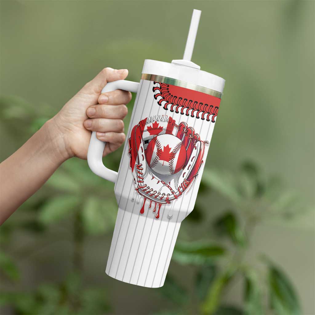 Custom Dripping Baseball Canada Tumbler With Handle