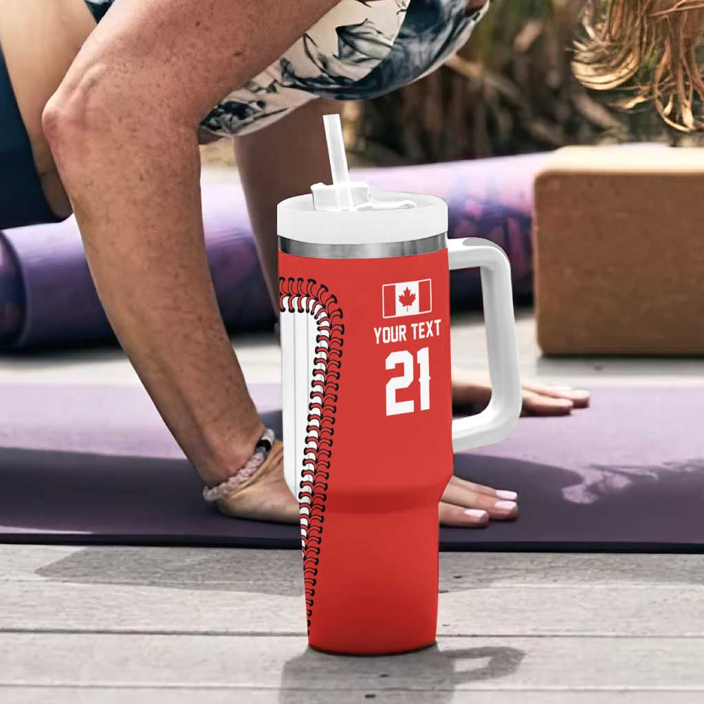Custom Dripping Baseball Canada Tumbler With Handle
