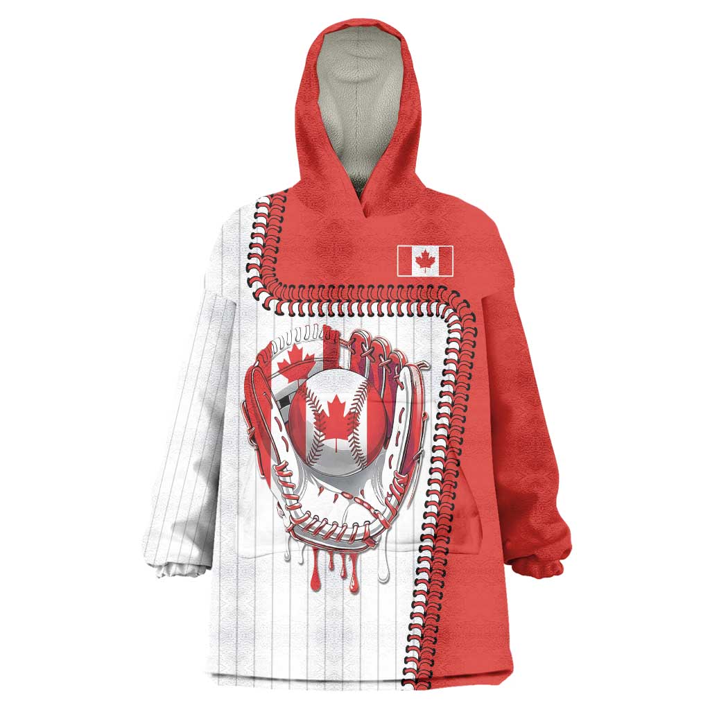 Custom Dripping Baseball Canada Wearable Blanket Hoodie