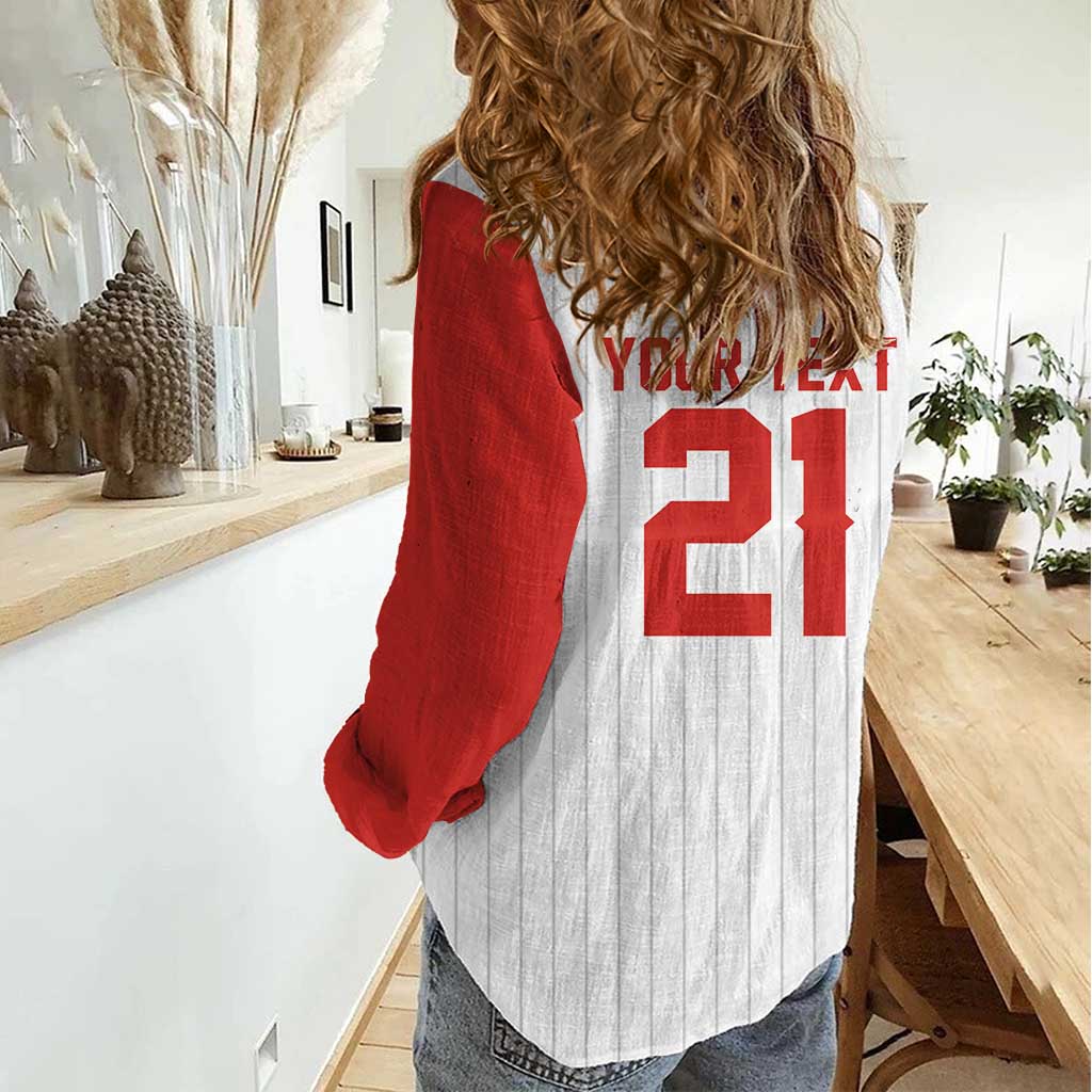 Custom Dripping Baseball Canada Women Casual Shirt