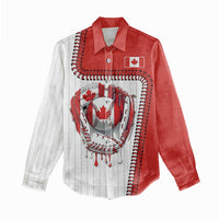 Custom Dripping Baseball Canada Women Casual Shirt