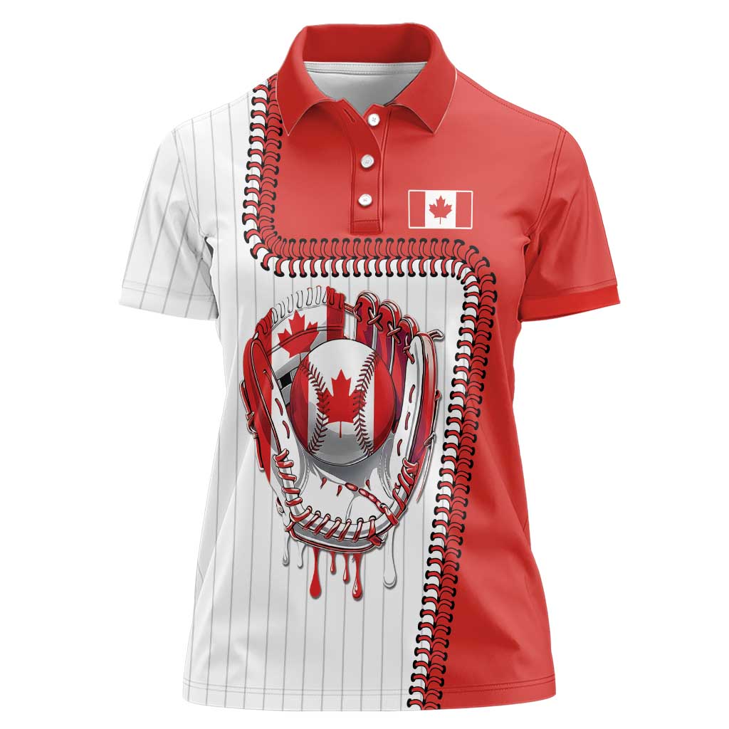 Custom Dripping Baseball Canada Women Polo Shirt