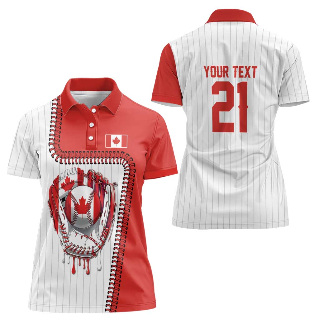 Custom Dripping Baseball Canada Women Polo Shirt