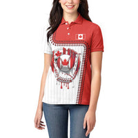 Custom Dripping Baseball Canada Women Polo Shirt