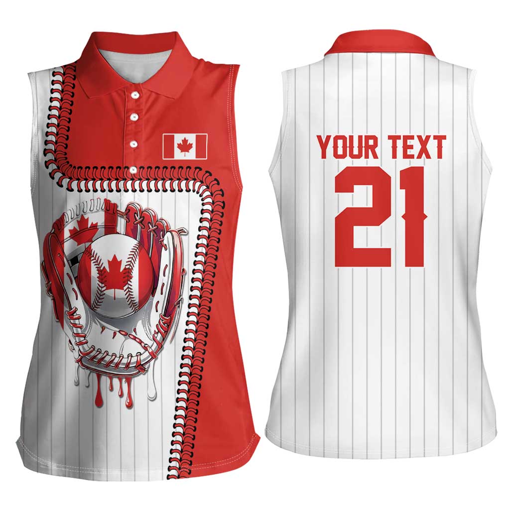 Custom Dripping Baseball Canada Women Sleeveless Polo Shirt