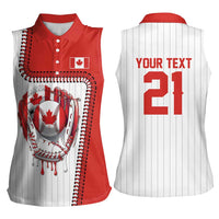 Custom Dripping Baseball Canada Women Sleeveless Polo Shirt
