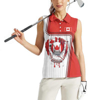 Custom Dripping Baseball Canada Women Sleeveless Polo Shirt