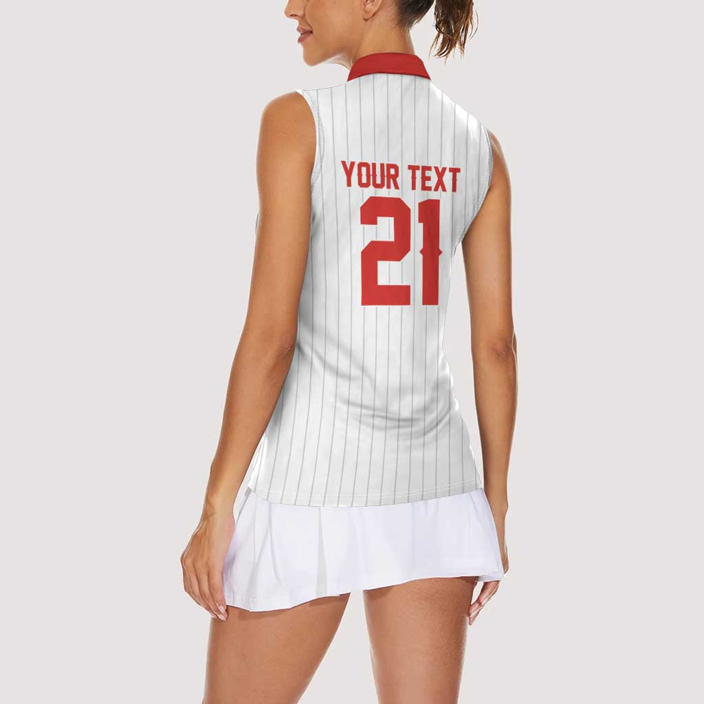 Custom Dripping Baseball Canada Women Sleeveless Polo Shirt