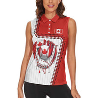 Custom Dripping Baseball Canada Women Sleeveless Polo Shirt