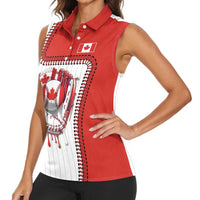 Custom Dripping Baseball Canada Women Sleeveless Polo Shirt