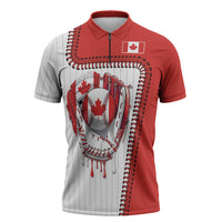 Custom Dripping Baseball Canada Zipper Polo Shirt
