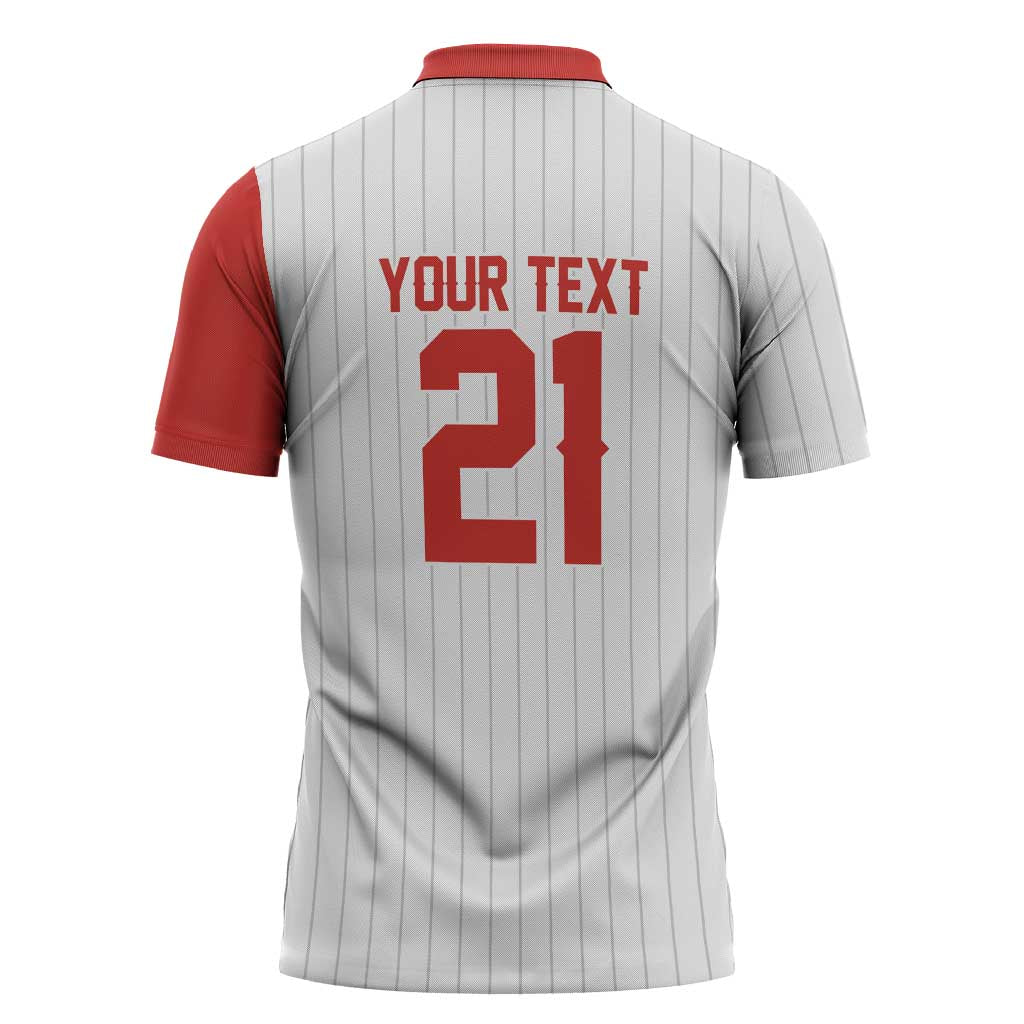 Custom Dripping Baseball Canada Zipper Polo Shirt